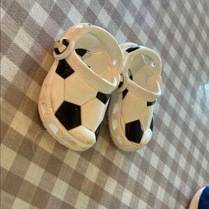 CROCS Kids Black and White Soccer Sandals